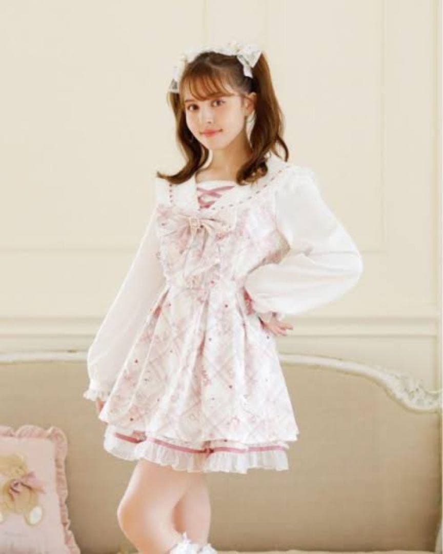 sewing bear柄セットアップ　ホワイト