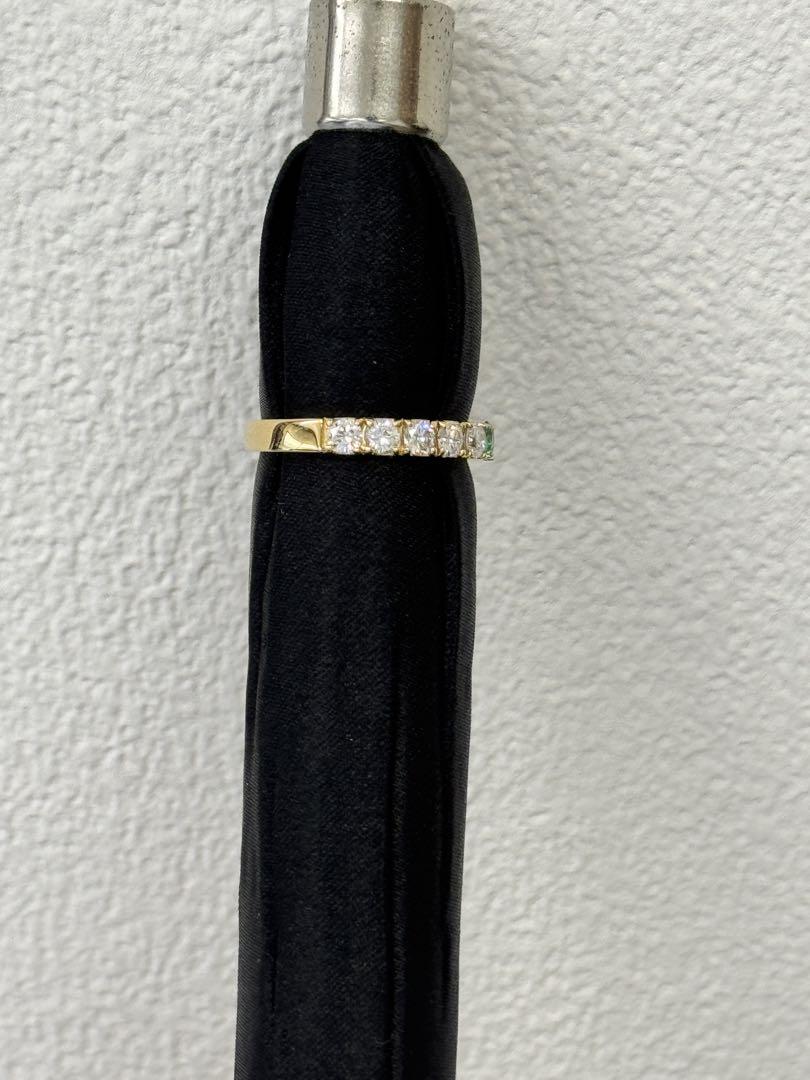 ★0.50ct★✨エメラルド0.50ctダイヤハーフエタニティK18リング指輪