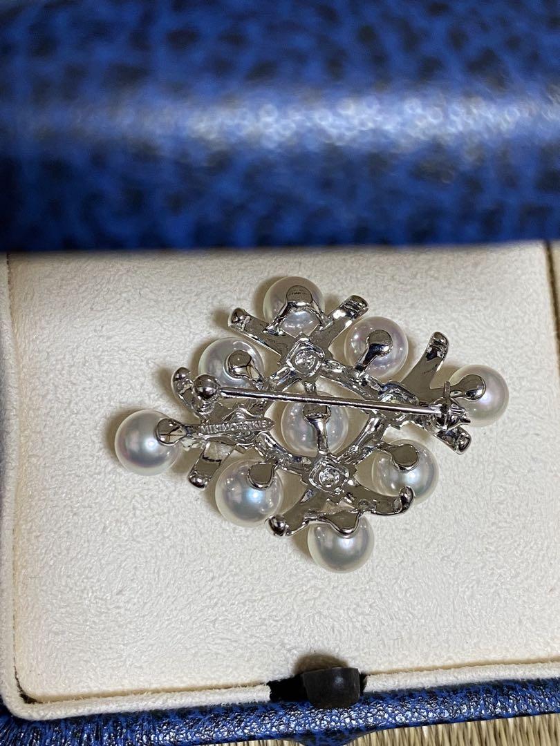 mikimoto ダイヤモンドパールブローチ