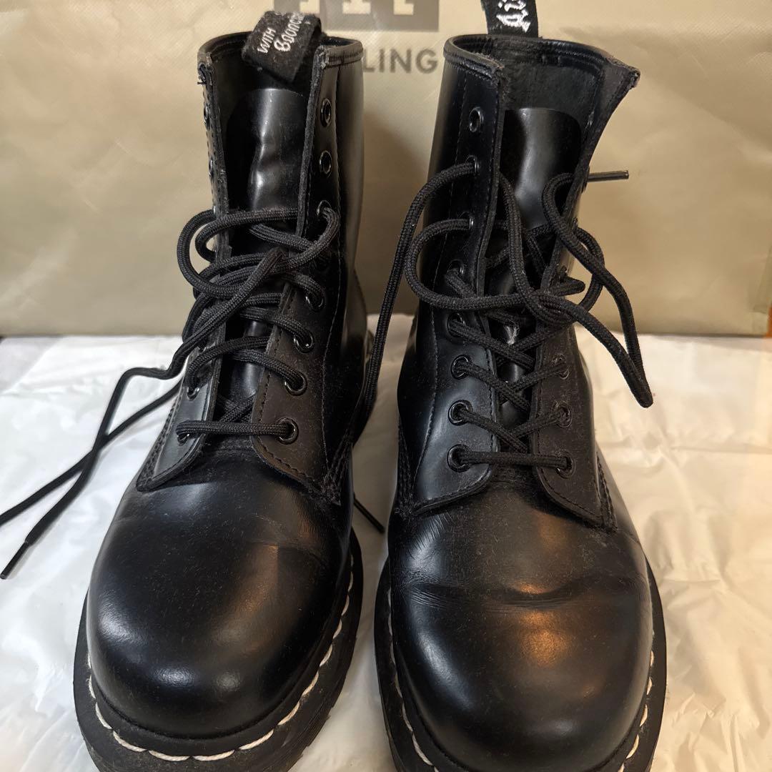 ブラックレザー ワークブーツ26.5cm