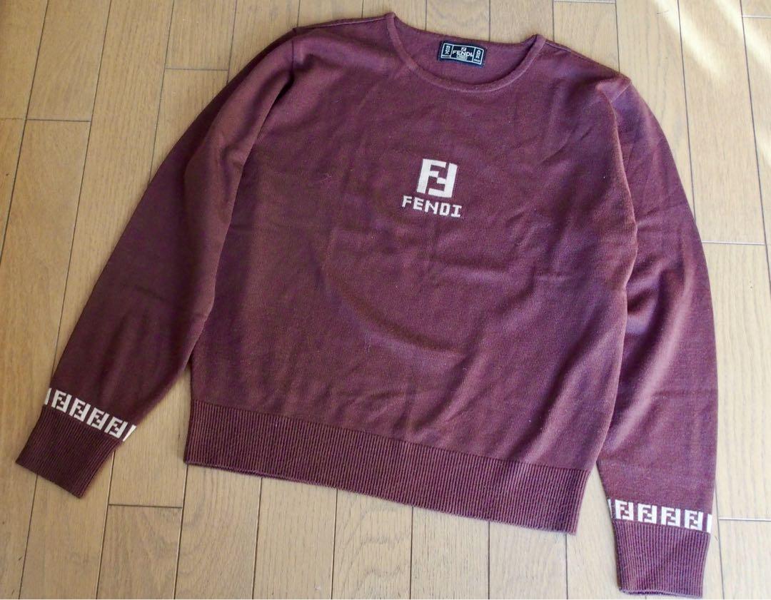 90's FENDI フェンディ ウール タートルネック ニットセーター ズッカ 90's FENDI フェンディ ウール タートルネック ニットセーター