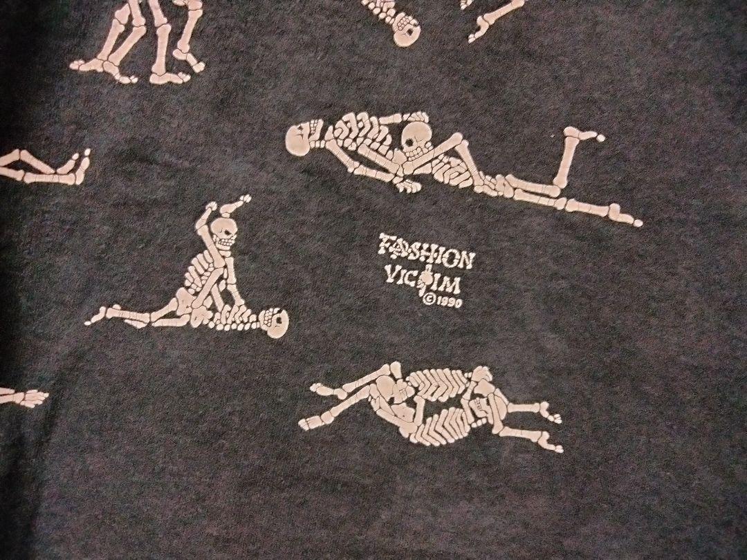80s スカル FASHION VICTIM バイカー タバコ 骸骨 ビンテージ