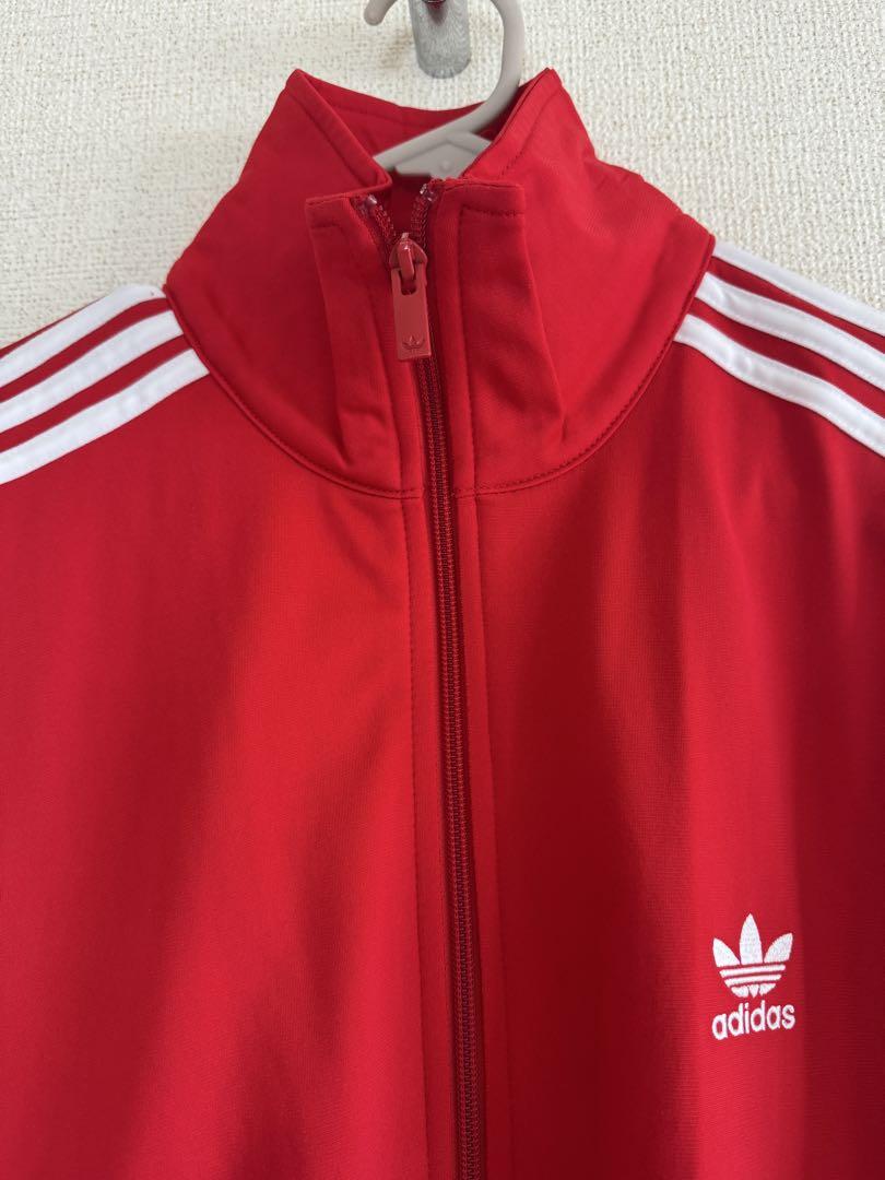 adidas レッド ジャージジャケット M