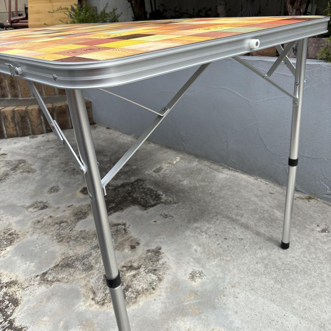 Coleman ナチュラルモザイクリビングテーブル 140cm 3つ折り収納
