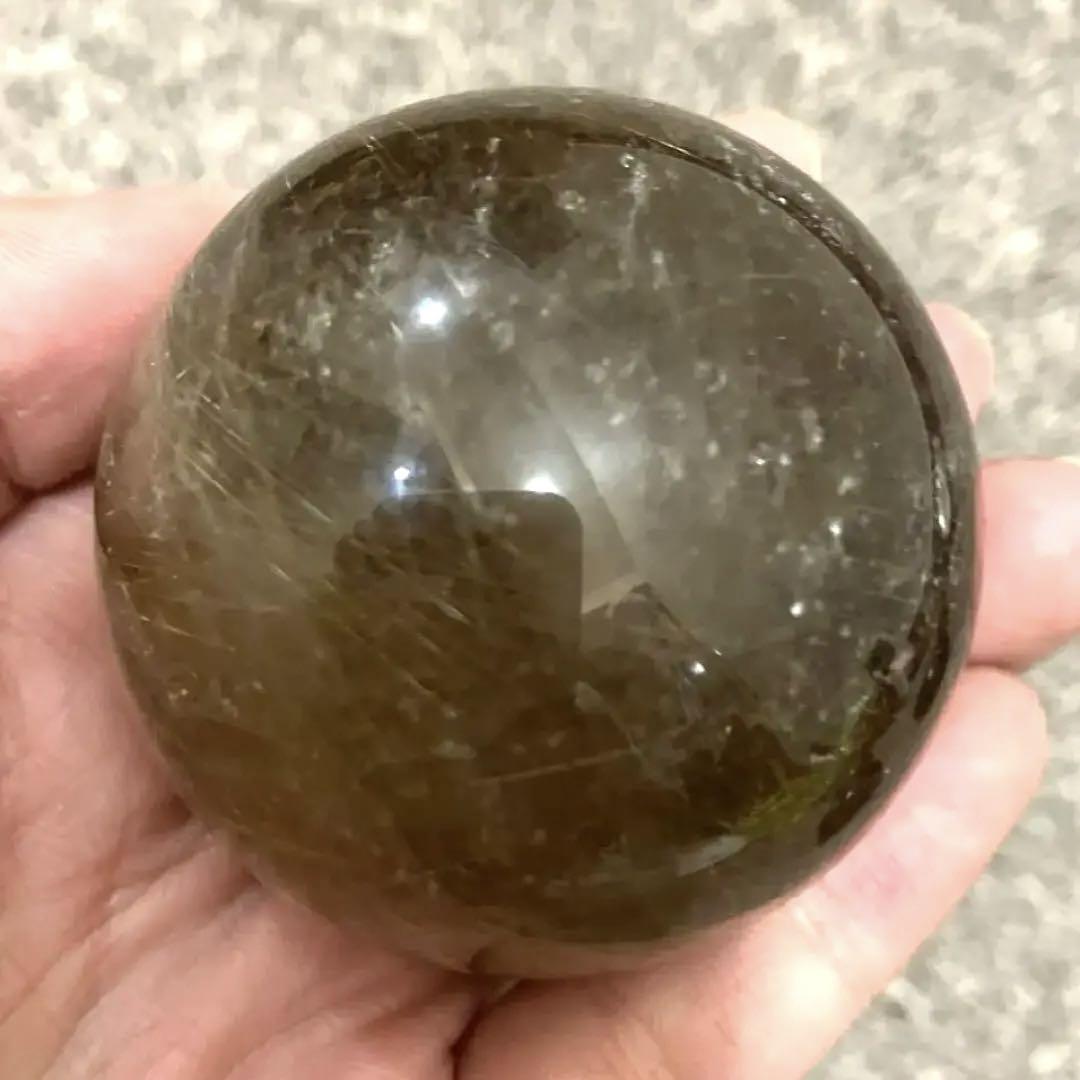 最終値下げ‼️45mm 210g ゴールドルチルクォーツ　スフィア　金針水晶