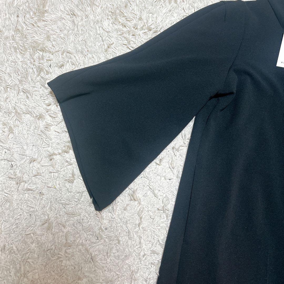 誠実 タグ付き✨RIM.ARK Open sleeve all in one 黒38 サロペット・オーバーオール・オールインワン