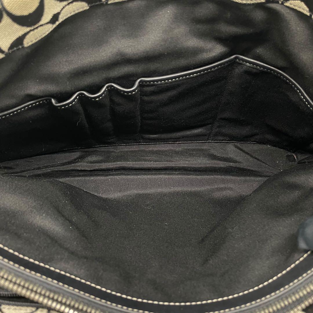 【美品】コーチ　COACH ビジネスバッグ　シグネチャー　キャンバス　A4収納