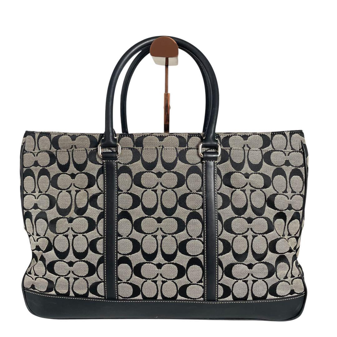【美品】コーチ　COACH ビジネスバッグ　シグネチャー　キャンバス　A4収納