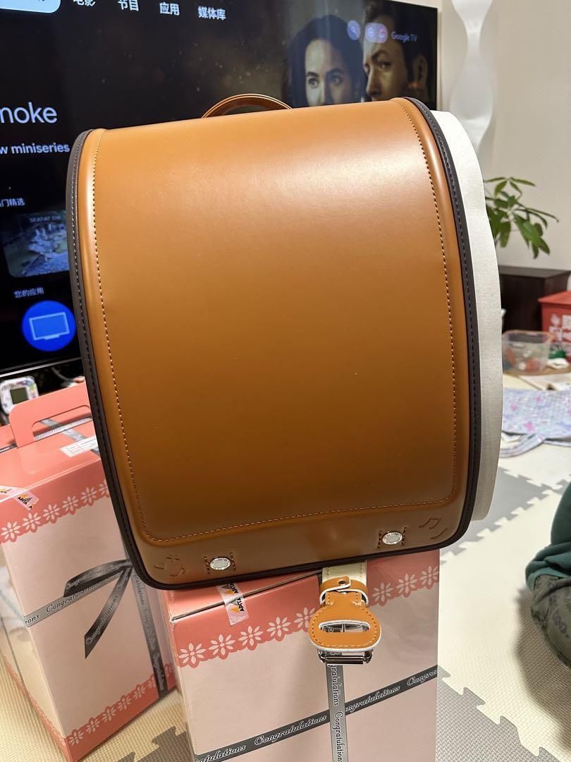 ブラウン ランドセル ハート刺繍付き
