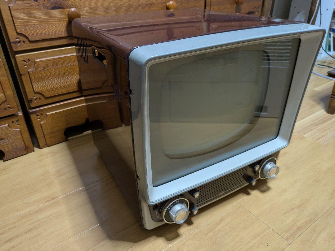 昭和レトロ　ナショナル真空管白黒テレビ