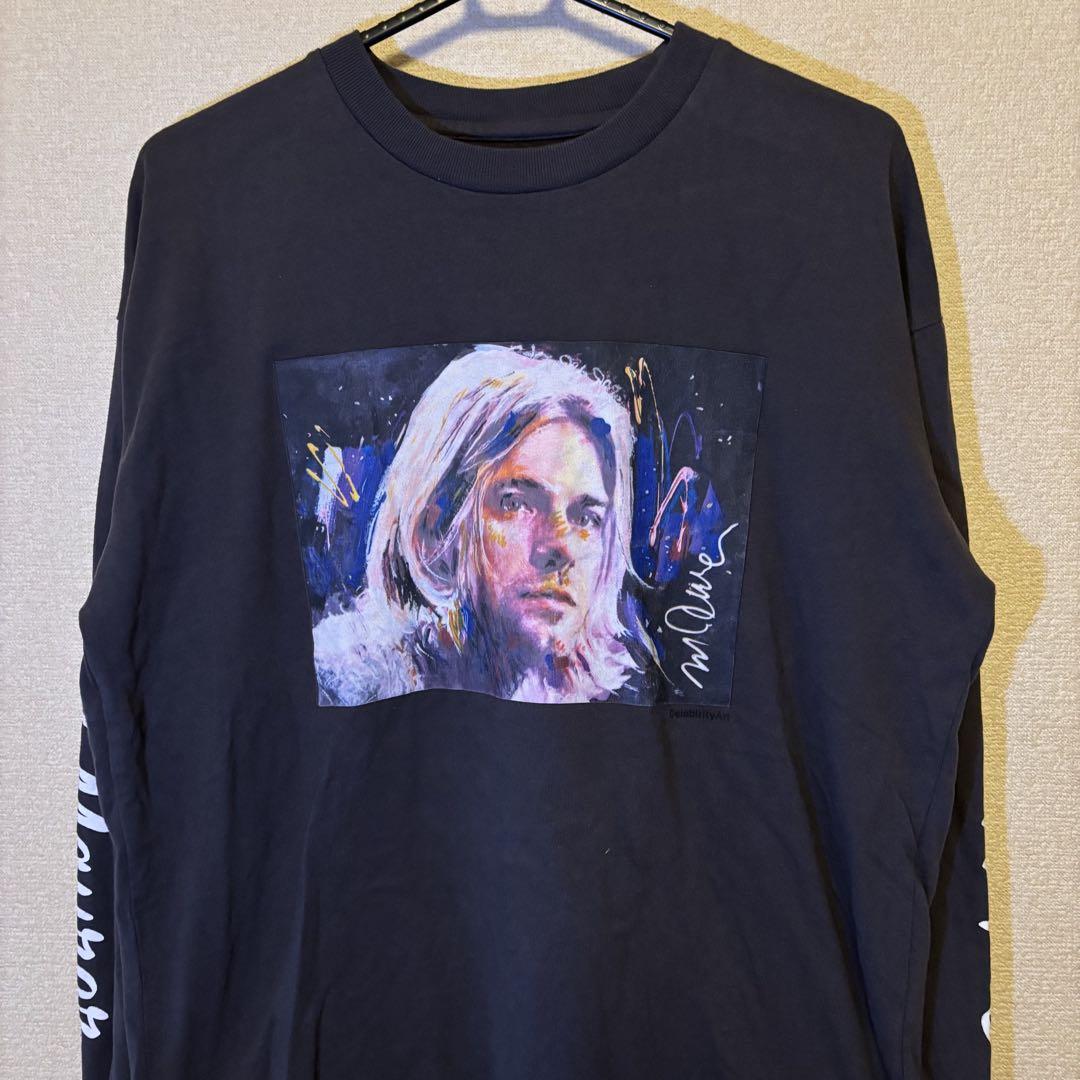高品質の激安 グレー アートプリント カートコバーン 長袖 SID M Tシャツ ミュージシャン