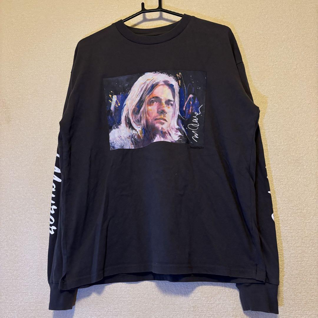 【在庫処分】 アートプリント カートコバーン グレー SID M Tシャツ 長袖 ミュージシャン