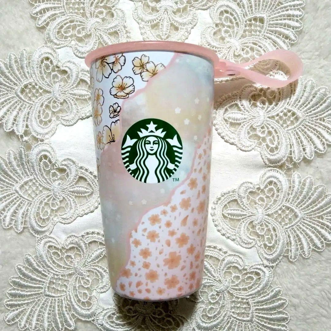SAKURA2025ストラップカップシェイプステンレスボトルレイヤード355ml