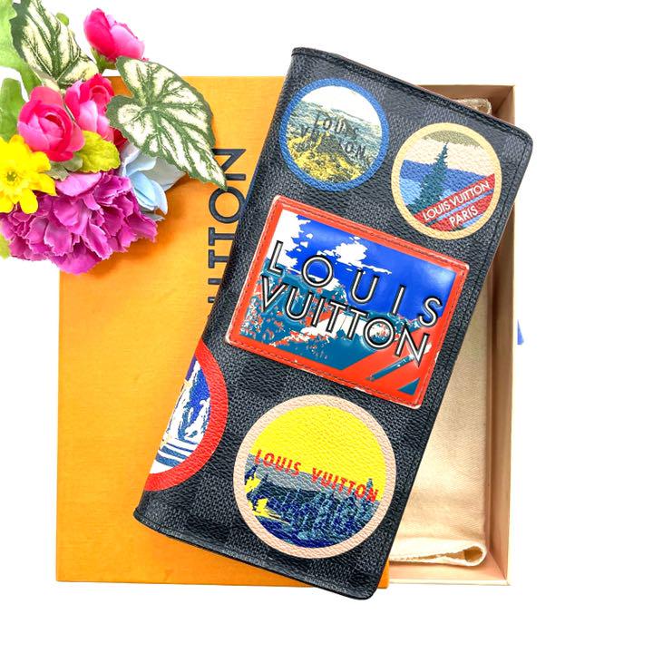18200円 喜ばれる誕生日プレゼント ❤️ 美品 ルイヴィトン ダミエ グラフィット ブラザ 長財布 正規品 鑑定済み❤️