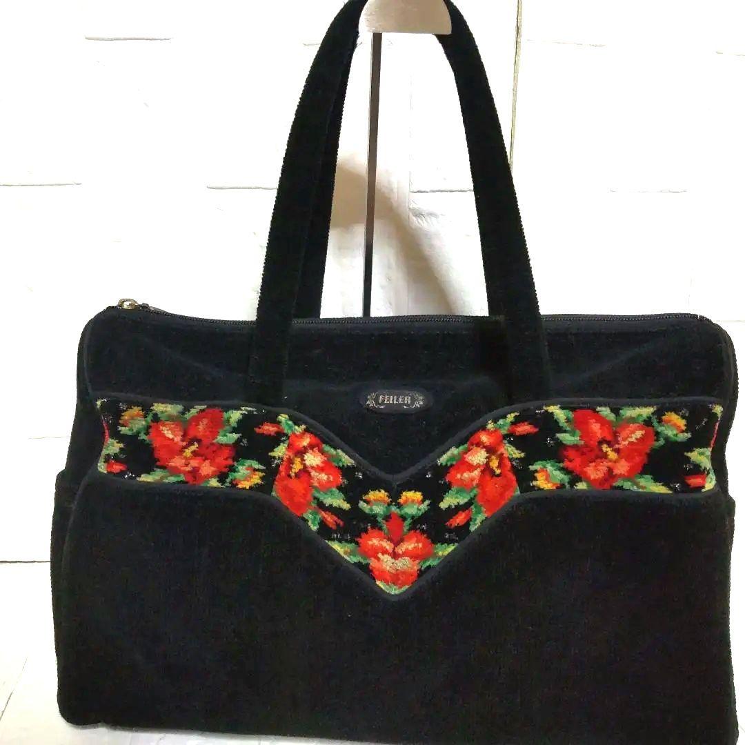 ボストン3way バッグ（L） 北欧幾何学模様×帆布 ハンドメイド