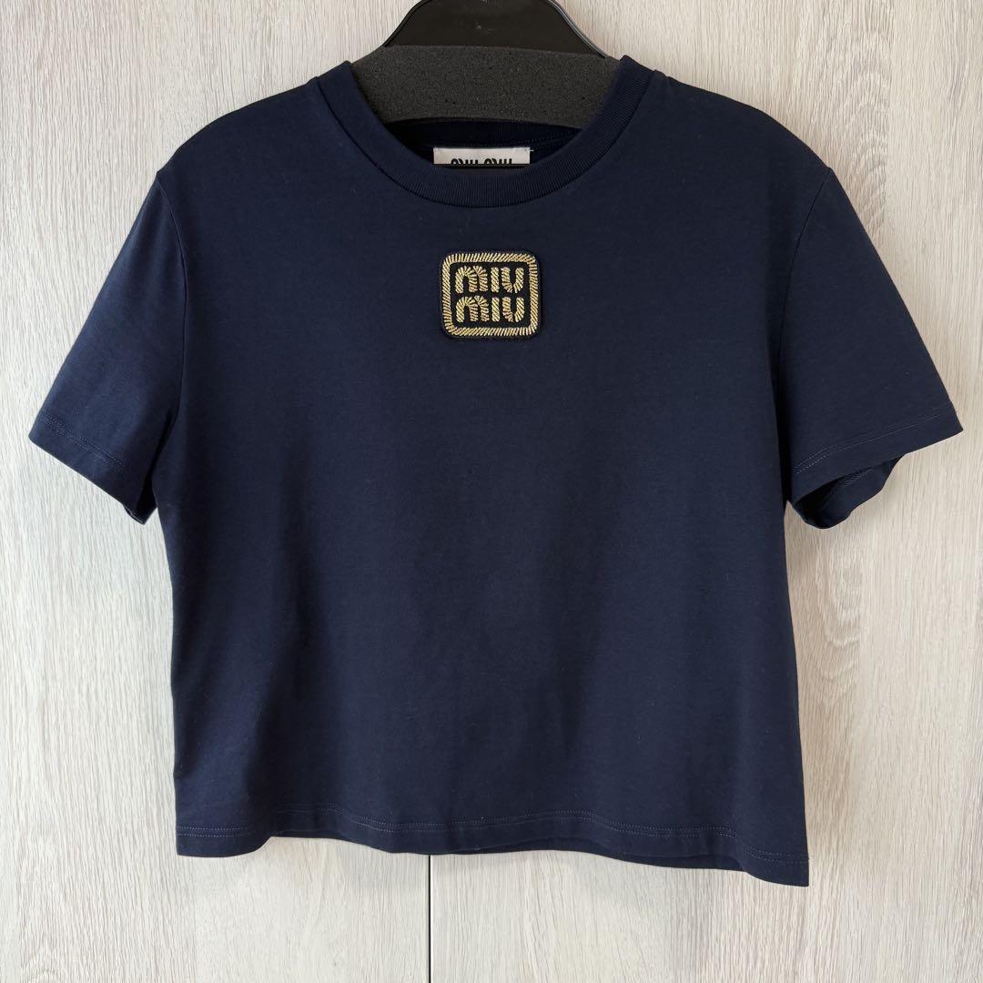 miumiu Tシャツ ロゴ エンブレム