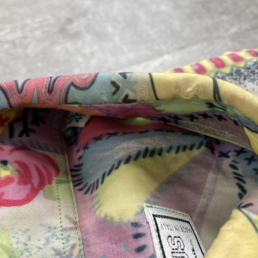 VERSACE ヴェルサス ヴェルサーチ 総柄 シルク 柄シャツ 32/46