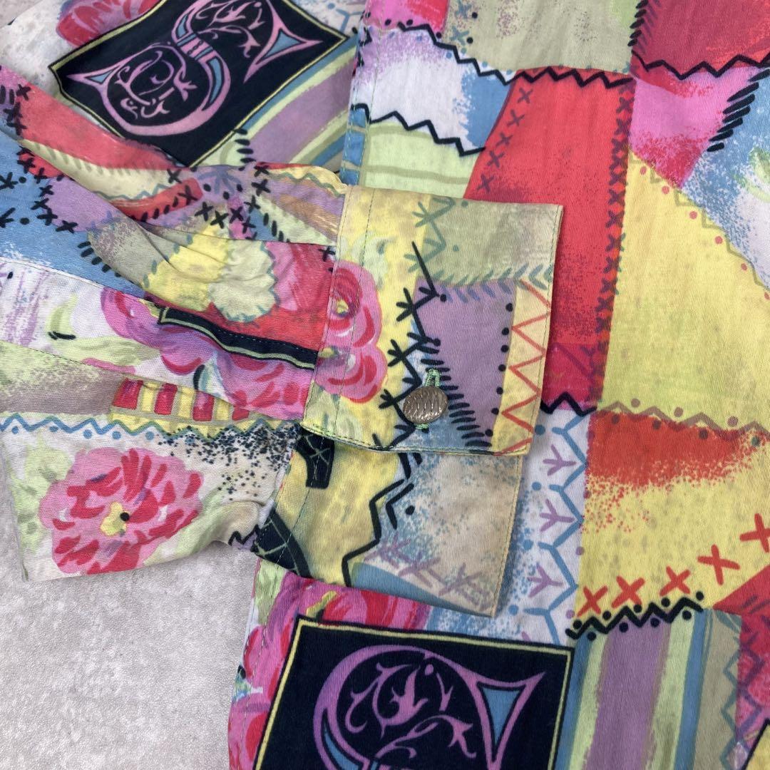 VERSACE ヴェルサス ヴェルサーチ 総柄 シルク 柄シャツ 32/46