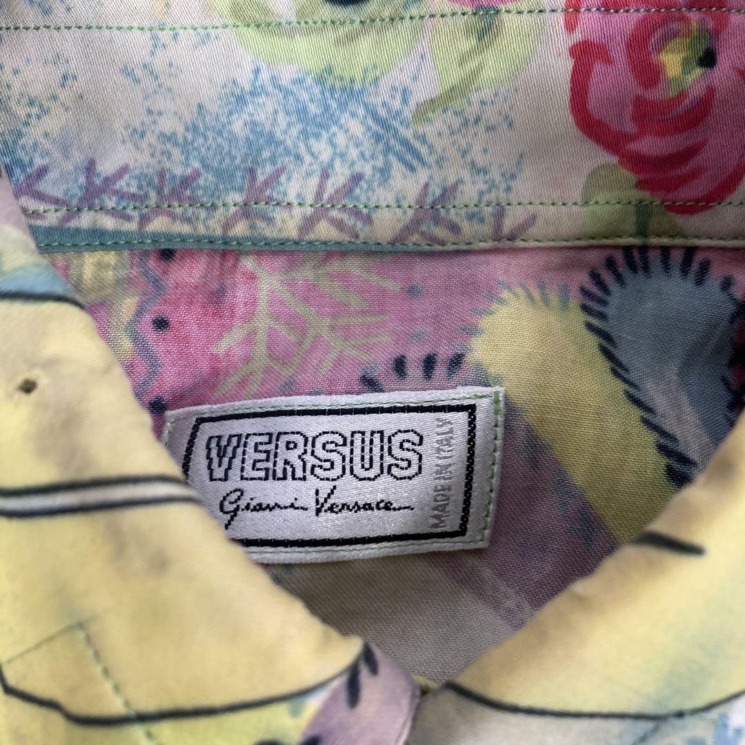 VERSACE ヴェルサス ヴェルサーチ 総柄 シルク 柄シャツ 32/46
