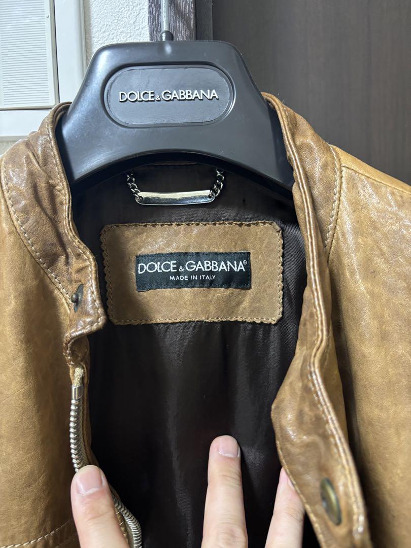 Dolce & Gabbana ブラウンレザージャケット 44