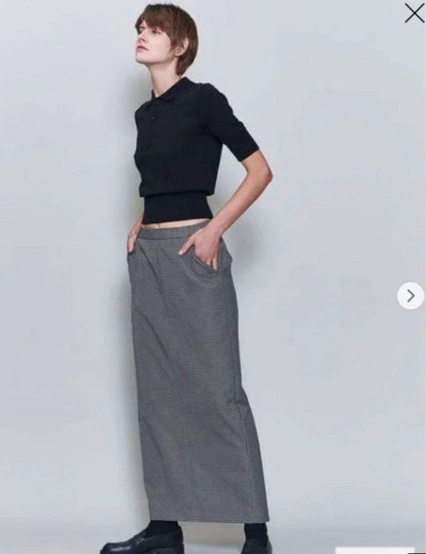 チェック柄タイトスカート バックスリット付き ろくM 6 ROKU BEAUTY YOUTH UNITED ARROWS