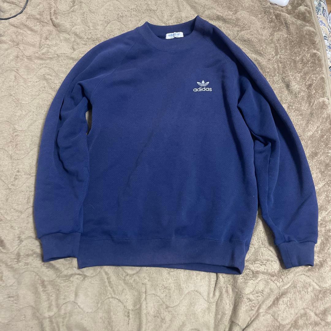 adidas紺色スウェット80s テサント製M adidas