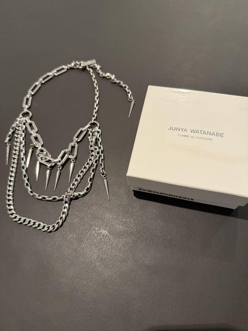 JUNYA WATANABE シルバー チェーンネックレス ジュンヤワタナベ スパイク付きチェーンネックレス - メルカリ