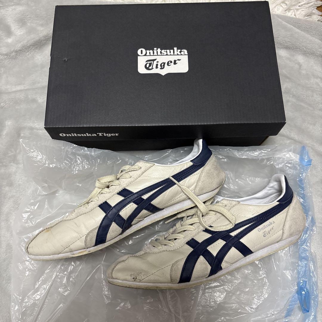 Onitsuka Tiger ホワイト/ネイビー スニーカー - メルカリ