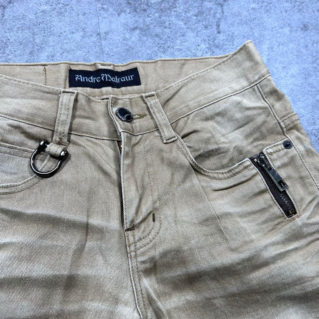 00s【archive】ギミックデニムパンツ/Y2K/鬼ヒゲ/ジップ/グランジ◎