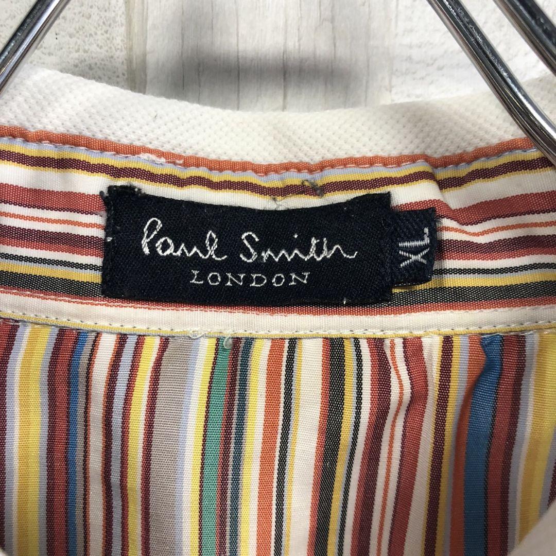 Paru Smith ポールスミス 刺繍　半袖　ポロシャツ　白　ホワイト　XL