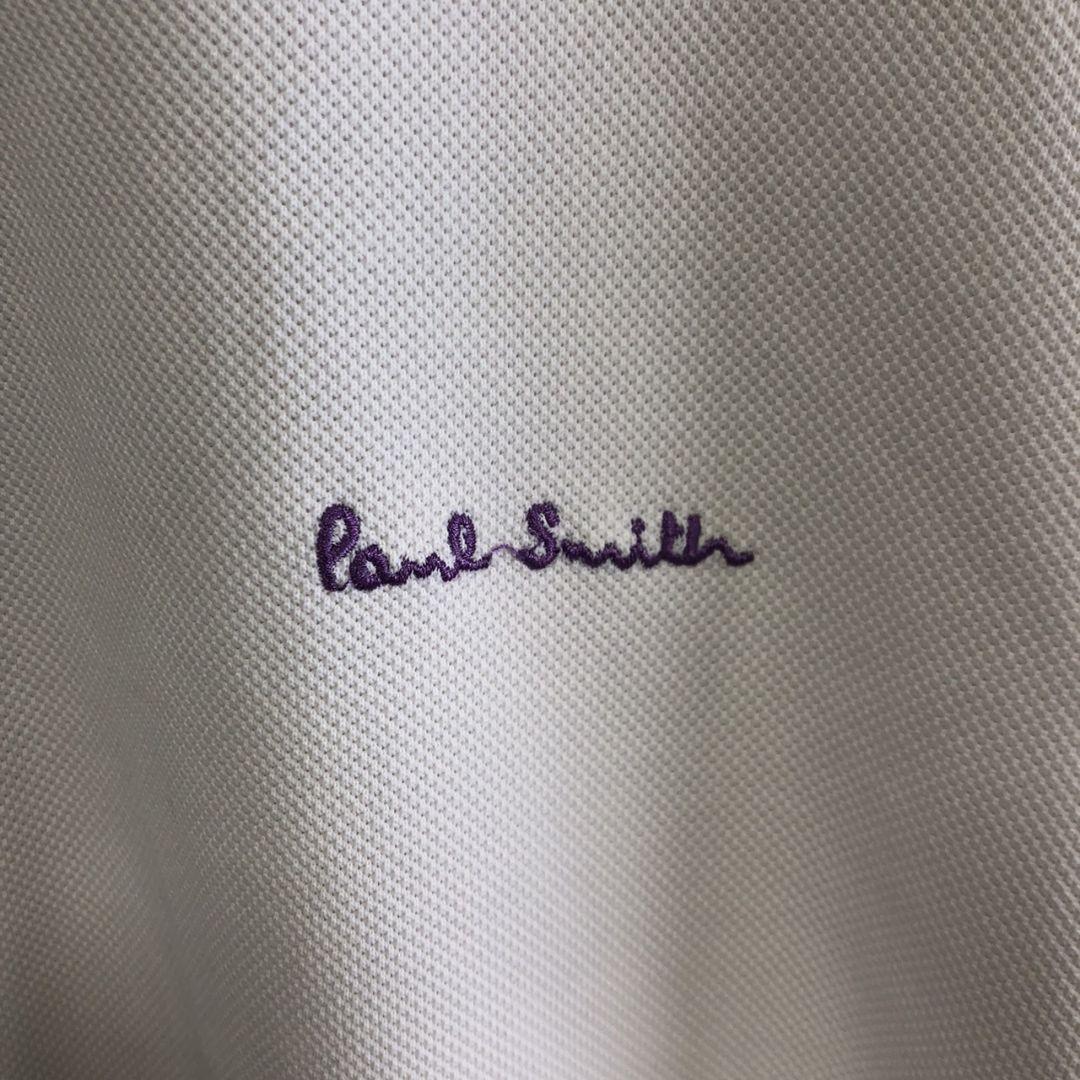 Paru Smith ポールスミス 刺繍　半袖　ポロシャツ　白　ホワイト　XL