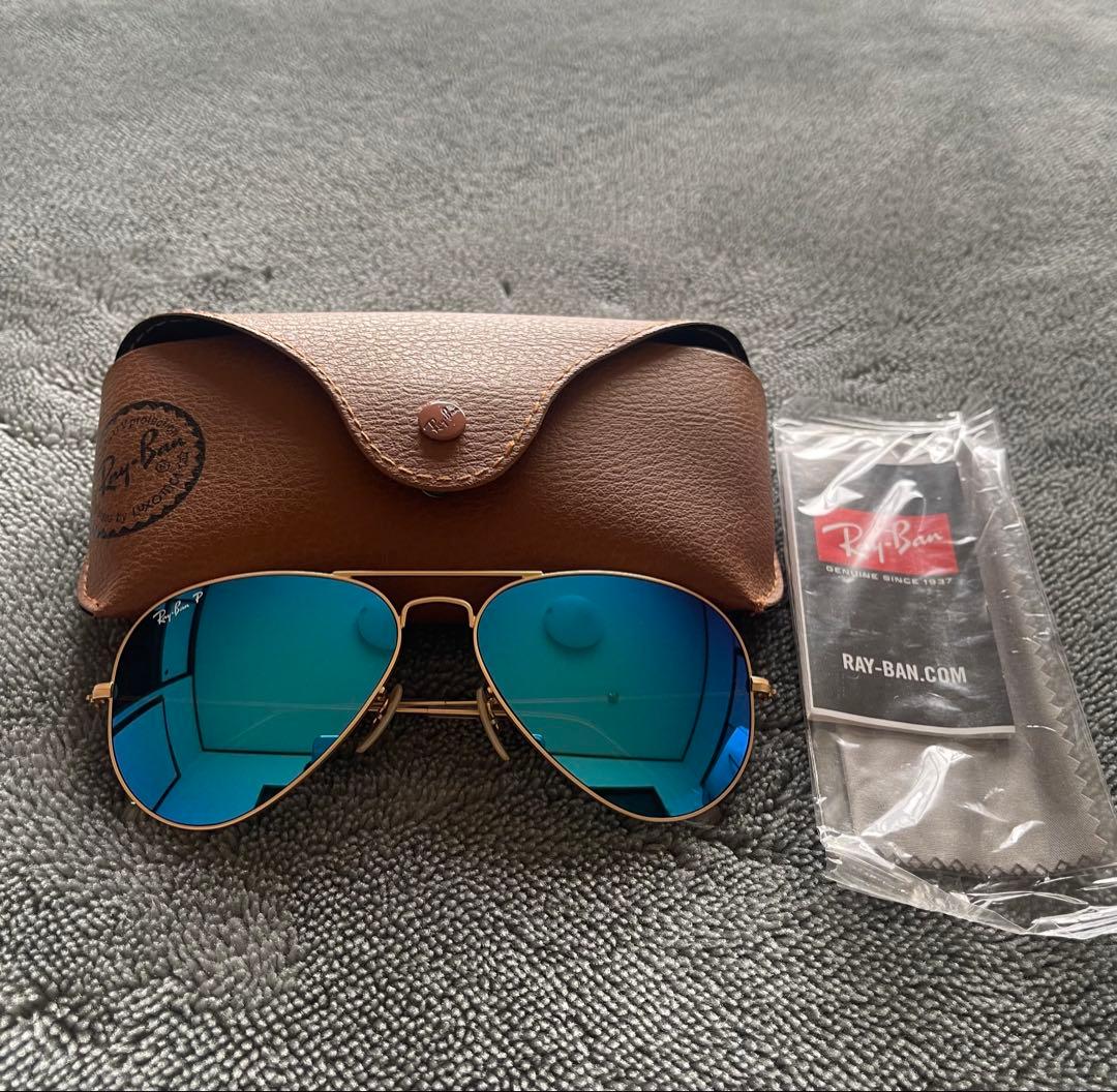 Ray-Ban Aviator サングラス ミラー青 58-14Ray Ban