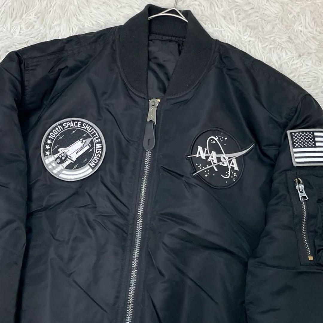 廃盤‼︎アルファ×NASA フライトジャケット MA-1 リバーシブル 黒 L