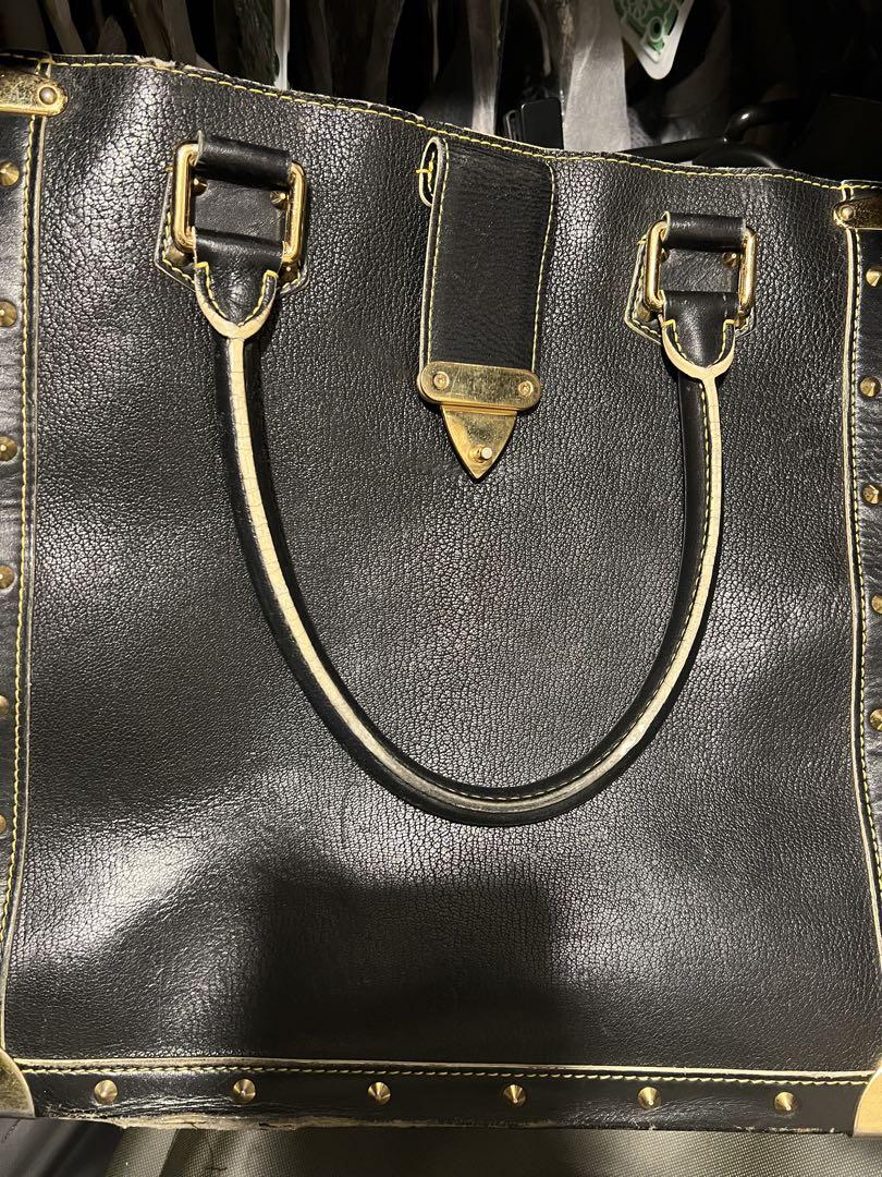 LOUIS VUITTON ブラック レザー ハンドバッグ