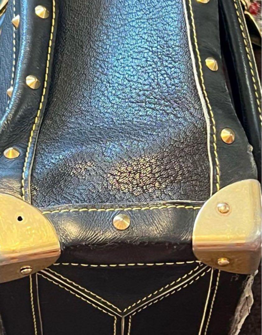 LOUIS VUITTON ブラック レザー ハンドバッグ