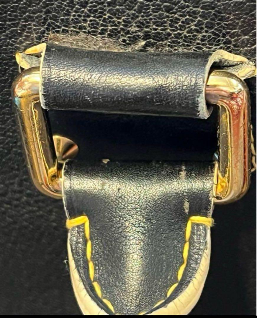 LOUIS VUITTON ブラック レザー ハンドバッグ