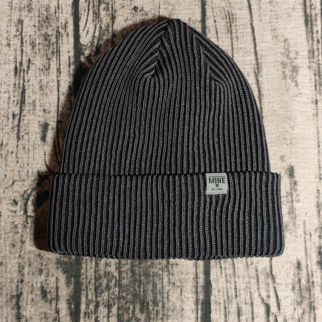 MINE マイン ストライプ 和紙ニット帽mine