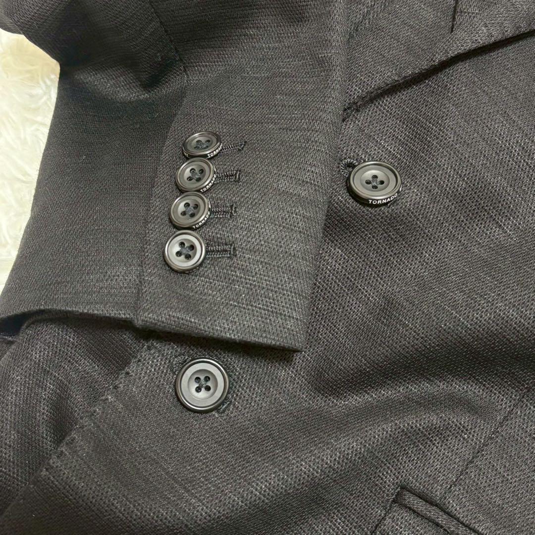 希少 黒入荷！ トルネードマート ◎極美品 セットアップ 1 麻混 L XL 春夏 スーツ