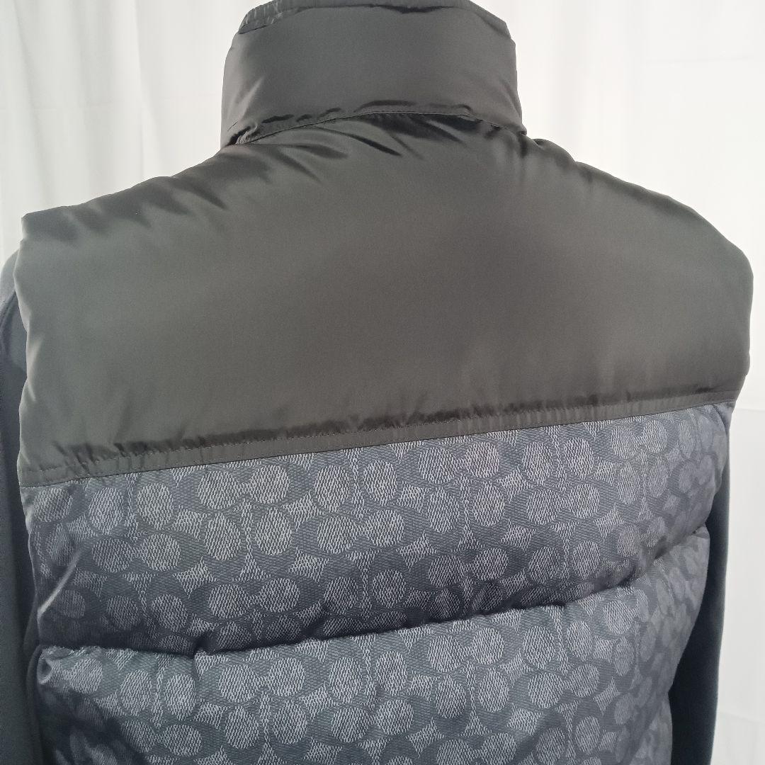 極美品　COACH コーチ　ダウンベスト 650フィルパワー ブラック グレー