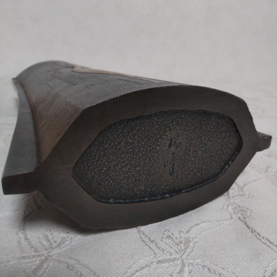 【高岡銅器】銅製  花瓶  瑞峰作  金銀双鶴  和モダン  花器  インテリア