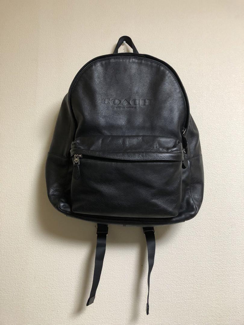 COACH レザー バックパック 黒　リュック