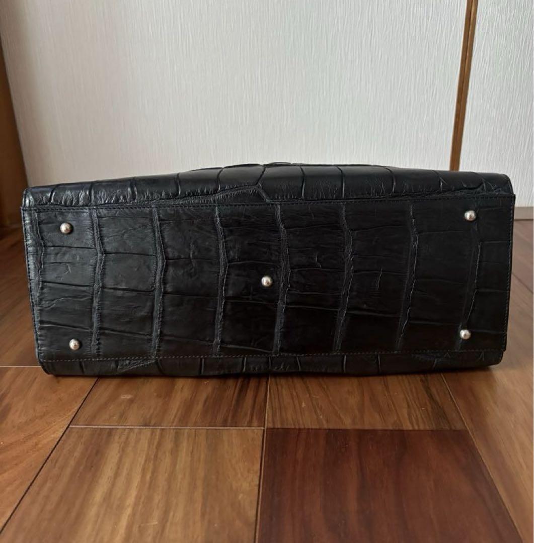 美品 JRA クロコダイル ワニ革 ボストンバッグ ハンドバッグ