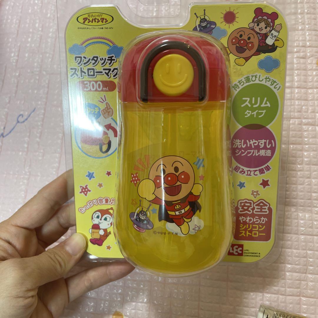 新品未使用☆アンパンマンストローマグストローカップカトラリーコンテナ