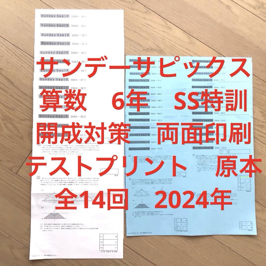 サンデー サピックス・難関校 SS特訓＊6年生 算数 開成対策