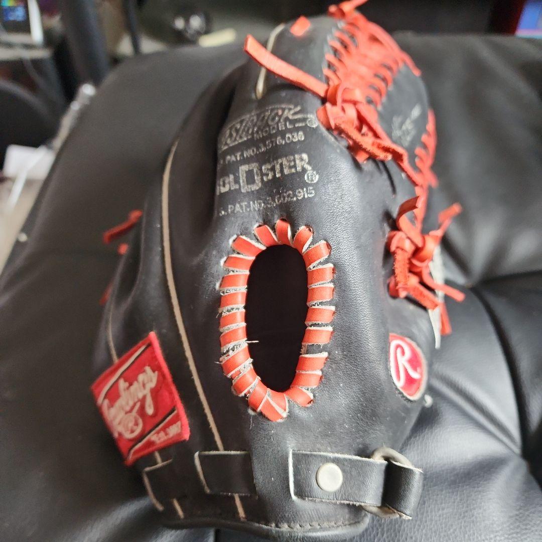 Rawlings TRAP-EZE 軟式グローブ外野手用 黒/赤 ローリングス HOH TRAP-EZE MODEL 外野グローブ | 中古野球用品