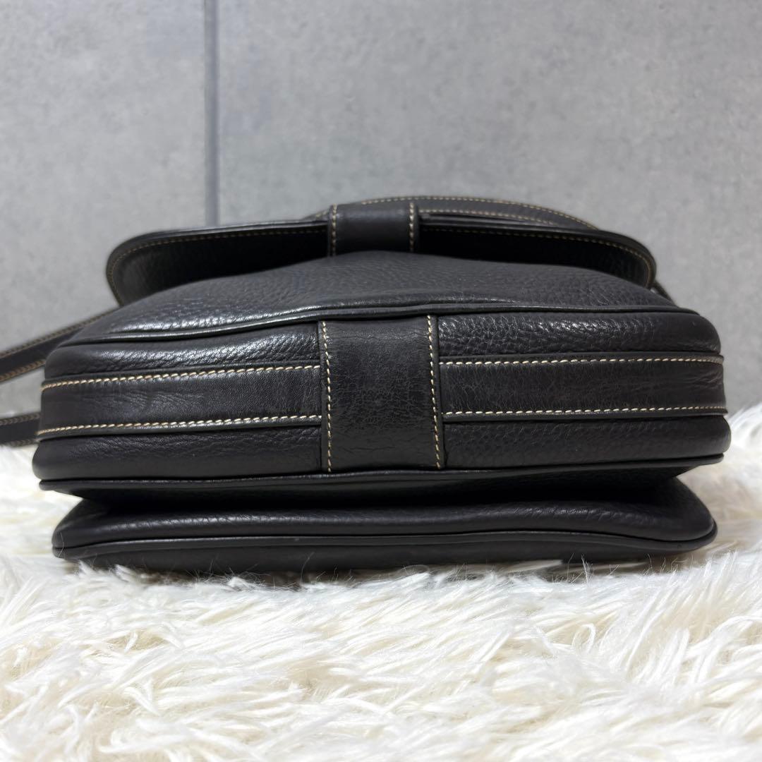 【極希少】グッチ ショルダーバッグ ターンロック オールレザー ブラック