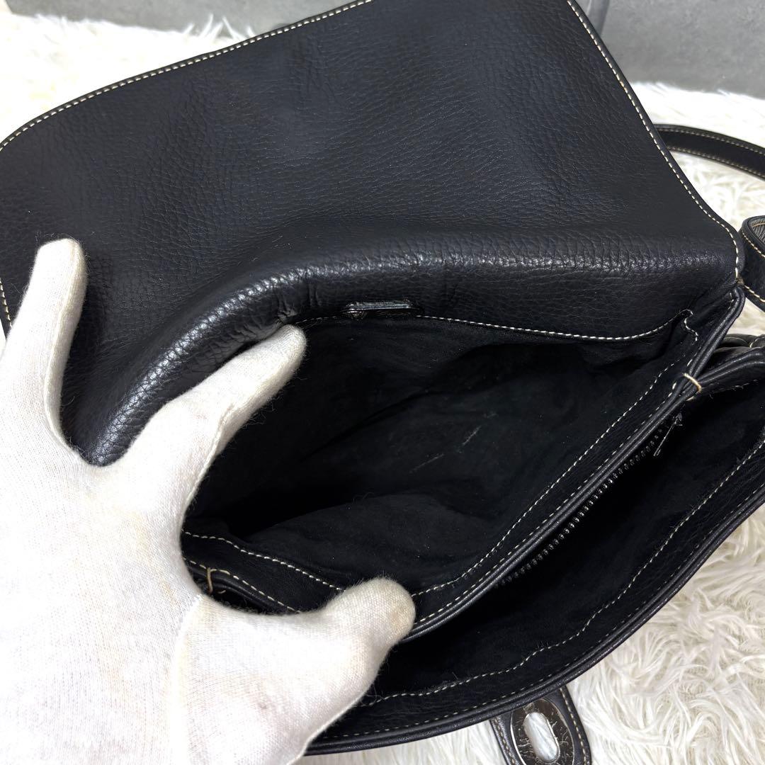 【極希少】グッチ ショルダーバッグ ターンロック オールレザー ブラック