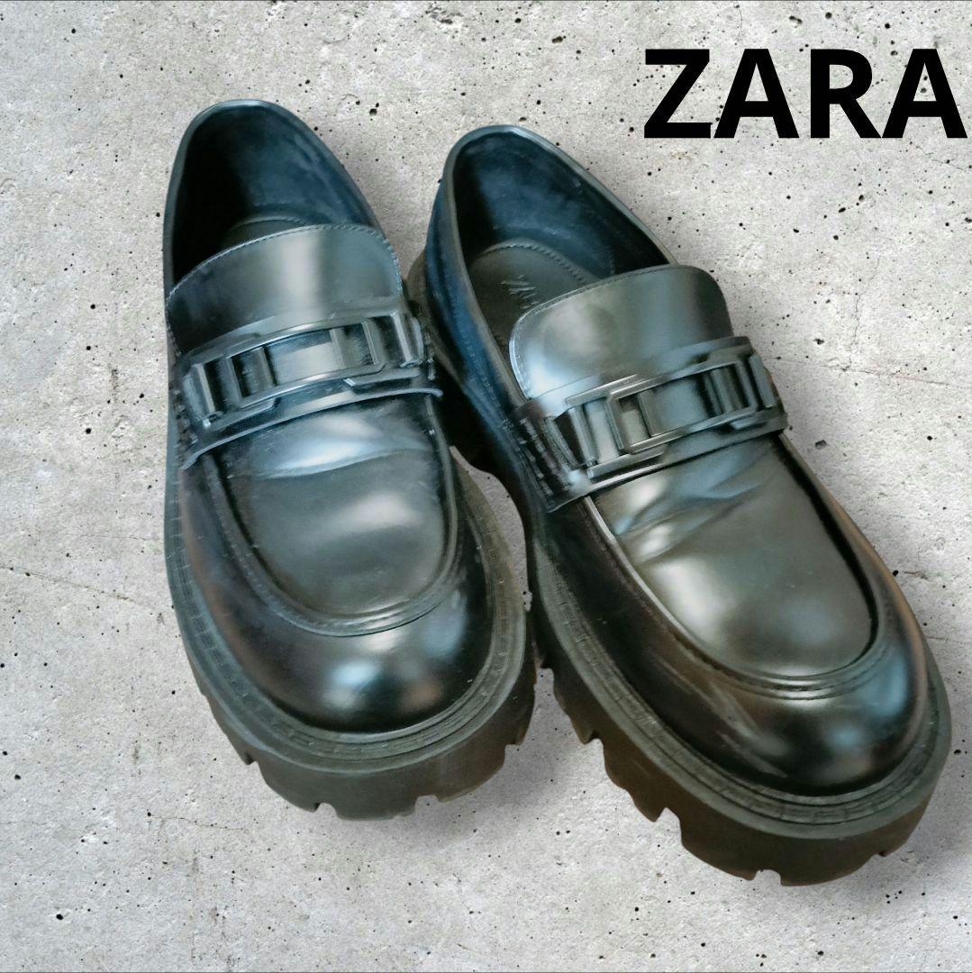 ZARA シークレットブーツ ソール厚さ6cm 厚底ローファー27cm27cm・ZARA MEDICALDB_JP