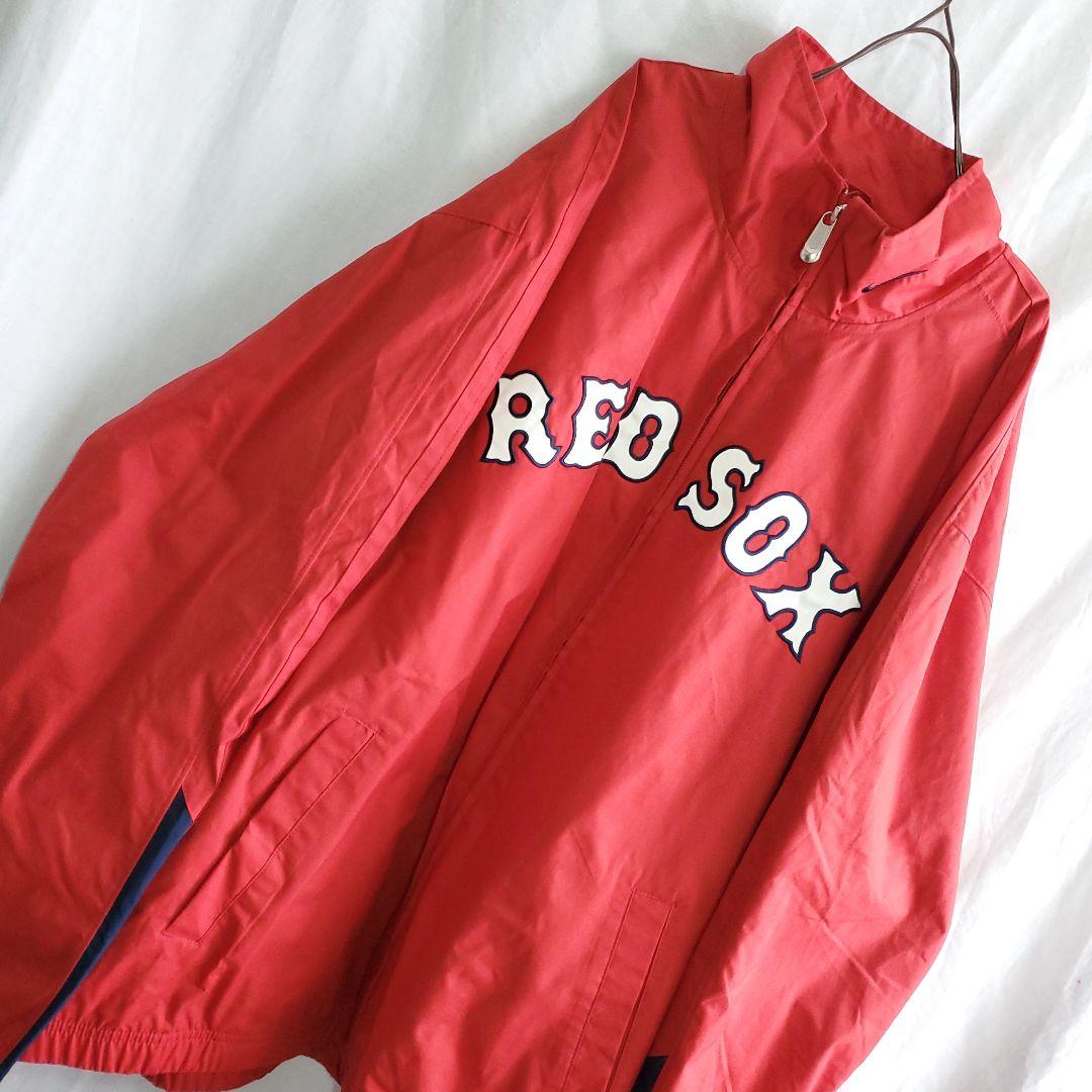 NIKE×MLB レッドソックス　ナイロンジャケット　スタジャン 赤 ビックロゴ