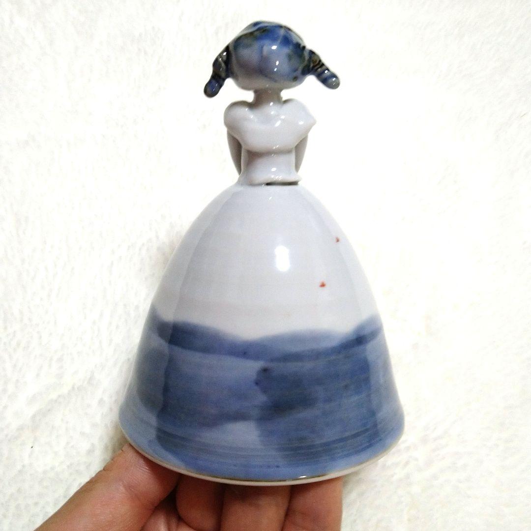 貴重品！九谷焼「ハンドベル」《B：チューリップ・兎》（鈴／呼び鈴）